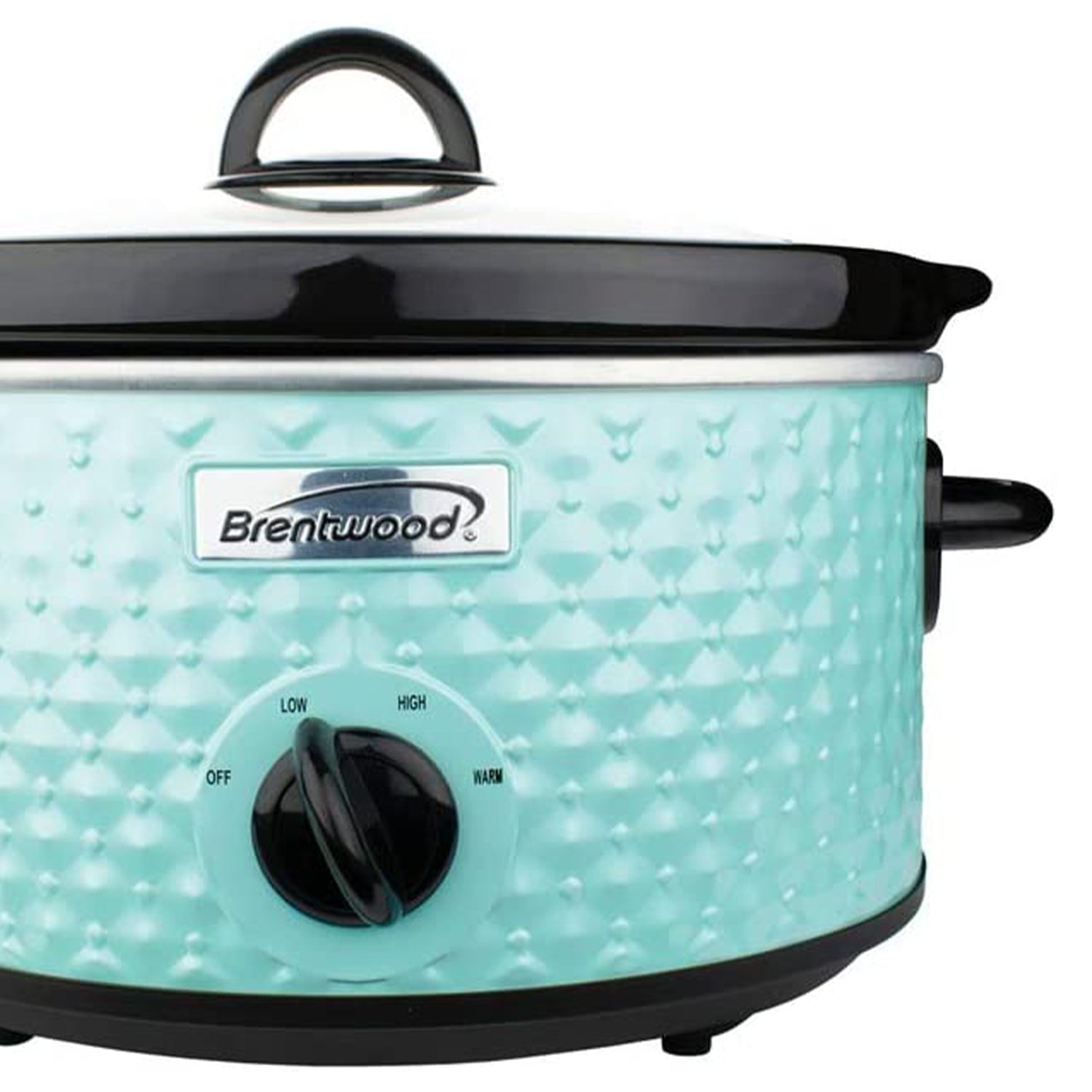 Brentwood 3.5 Qt Electric Diamond Pattern Slow Cooker Pot w/ Lid Blue (Open Box)