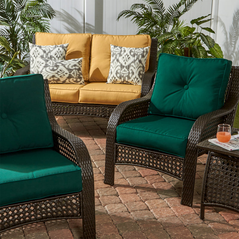 Greendale Home Fashions Deep Seat Outdoor Furniture Chair Cushion Set, Forest