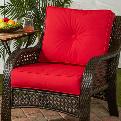 Greendale Home Fashions Deep Seat Outdoor Furniture Cushion Set, Jockey Red