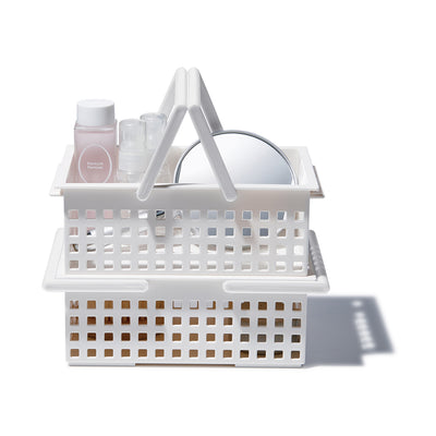 Like-It Stacking Plastic Storage Organizer Basket Tote, White (6 Pack)