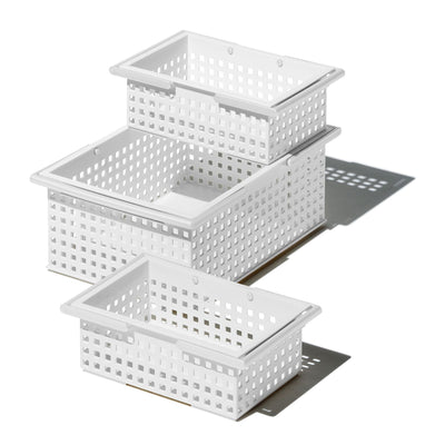 Like-It Universal Stacking Storage Organizer Basket 12 Piece Set 2 Sizes, Mint Blue