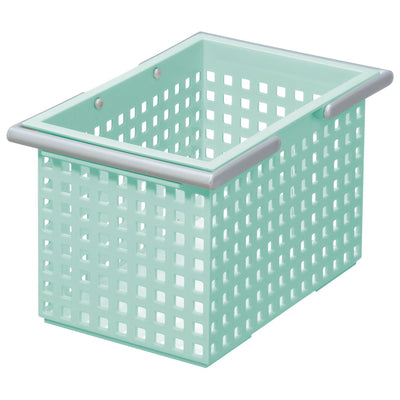 Like-It Stacking Plastic Storage Organizer Basket Tote, Mint (6 Pack)