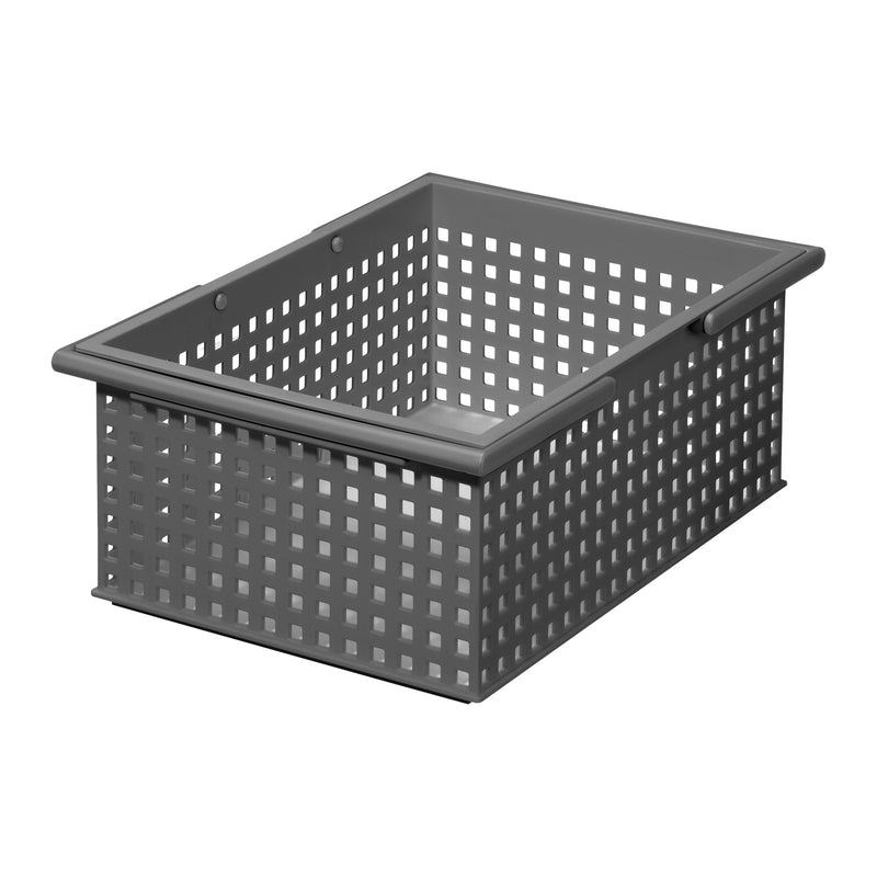 Like-It Universal Stacking Plastic Storage Organizer Basket Set, Gray