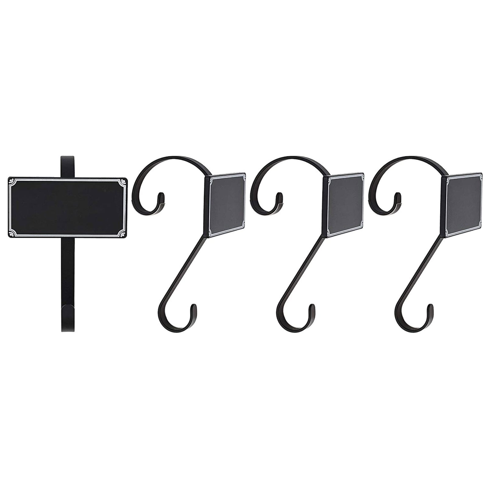 Haute Decor Stocking Scrolls Stocking Hanger w/Chalkboard, Black (4pk) (Used) - VMInnovations