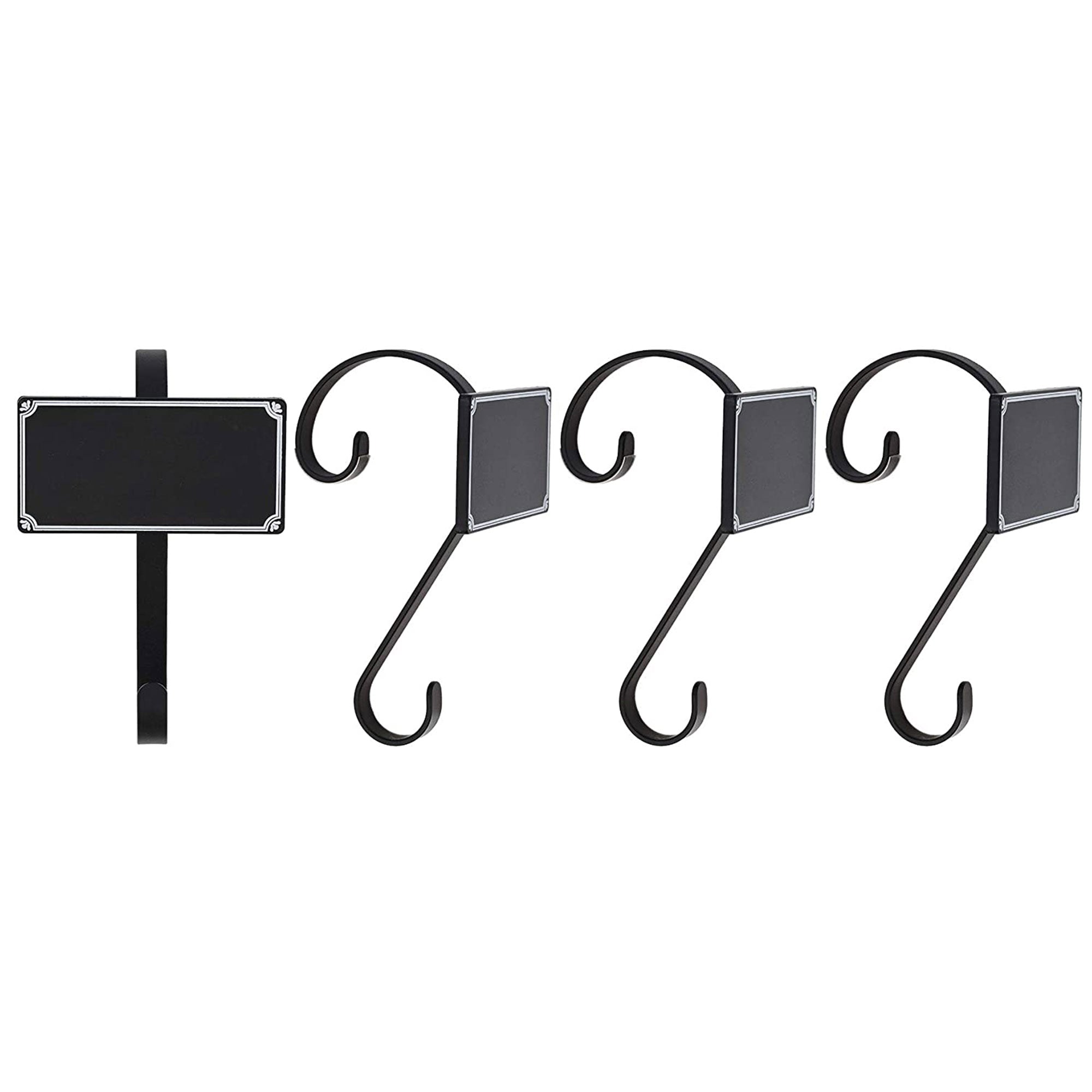 Haute Decor Stocking Scrolls Stocking Hanger w/Chalkboard, Black (4pk) (Used) - VMInnovations
