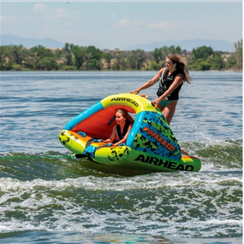 Airhead Poparazzi 2 Person Inflatable Towable Water Lake Boating Tube(For Parts)