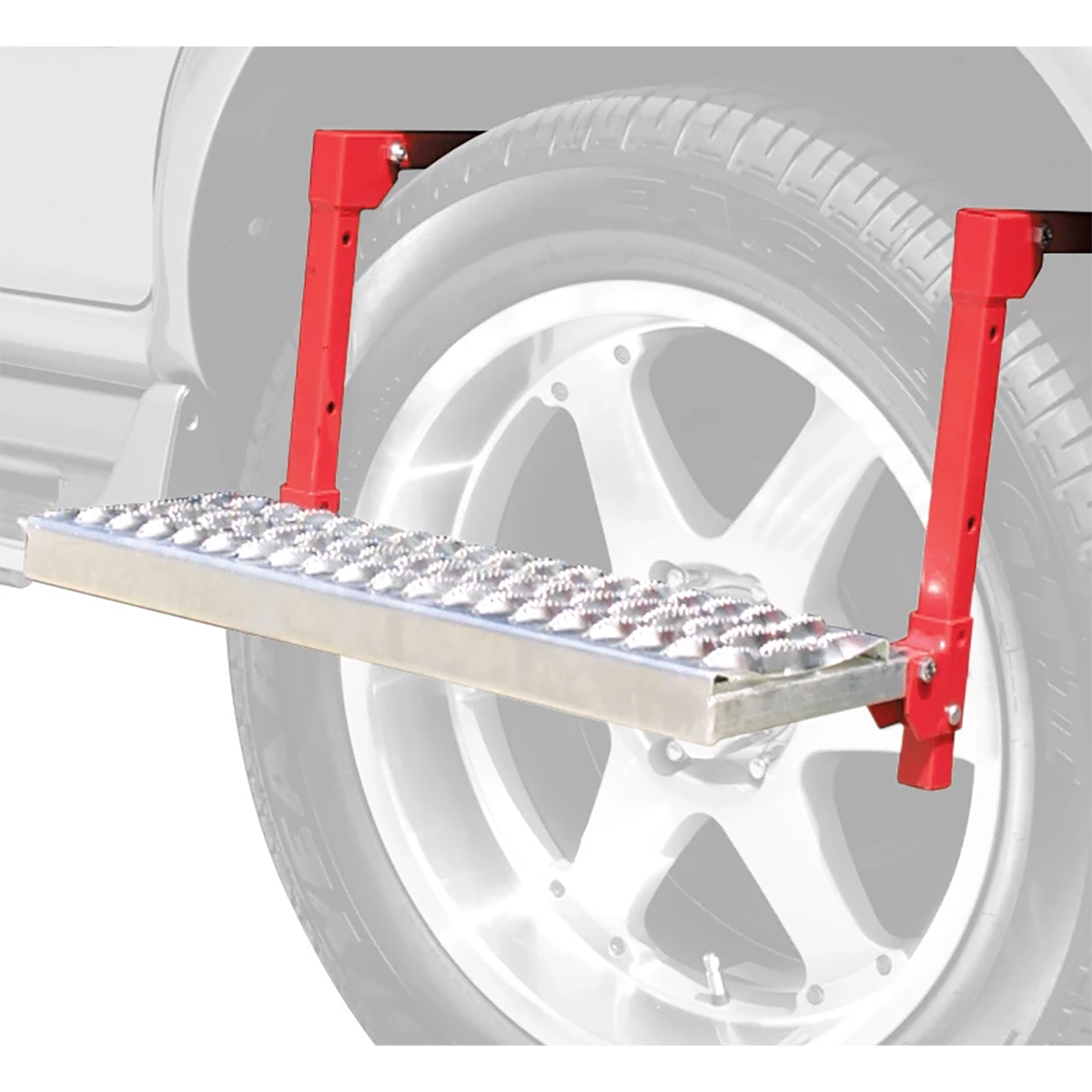 Powerbuilt Non-Slip 4-Position Truck and Car Tire Service Step, Red (Open Box) - VMInnovations