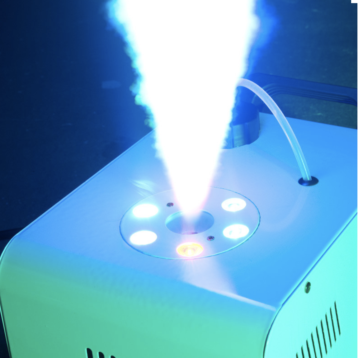 ADJ VF Volcano Fog Machine with 6 x 3-Watt RGB LED Lighting with Remote, White