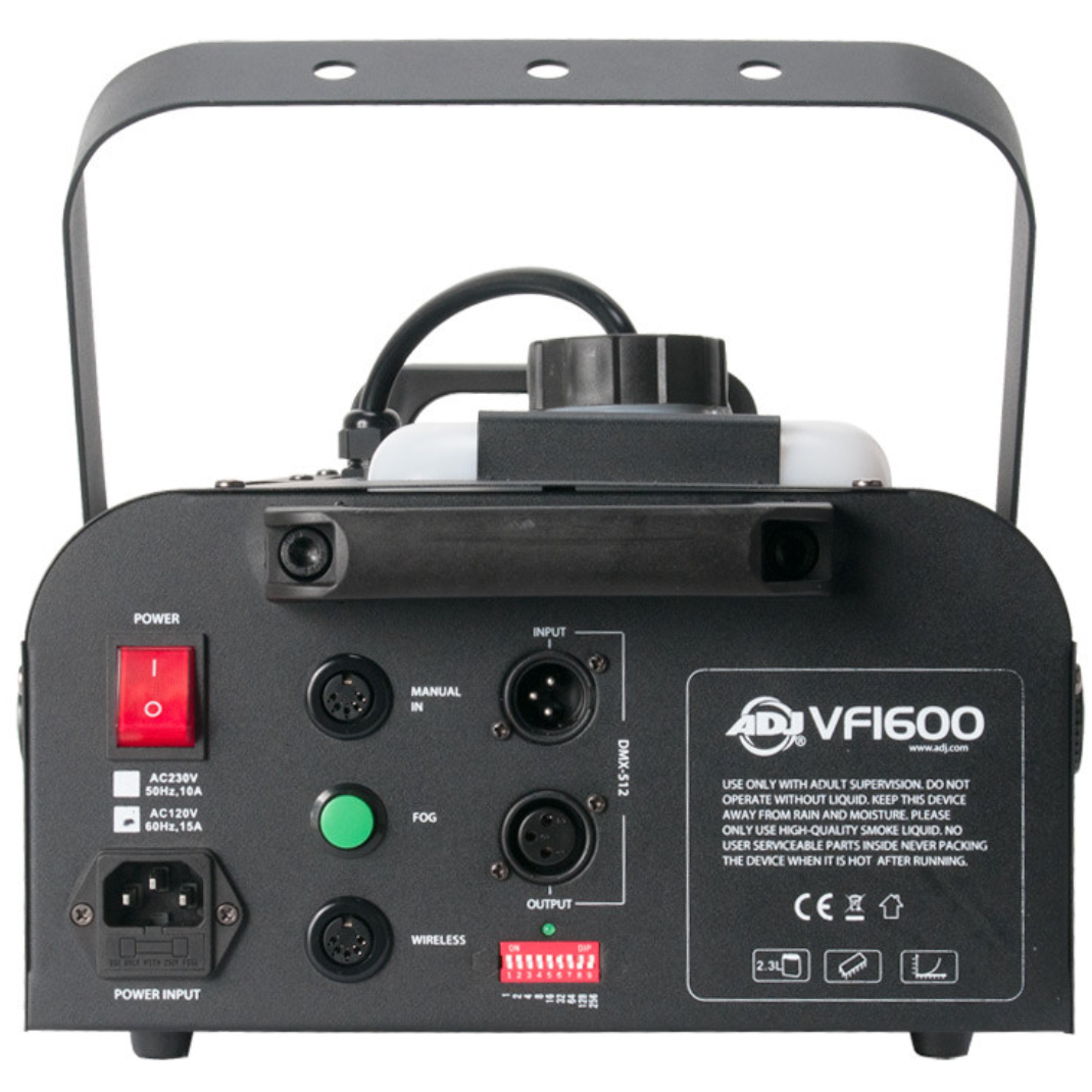 ADJ VF1600 1500 Watt Mobile DMX Fog Machine with 2.3-Liter Fluid Tank & Remote - VMInnovations