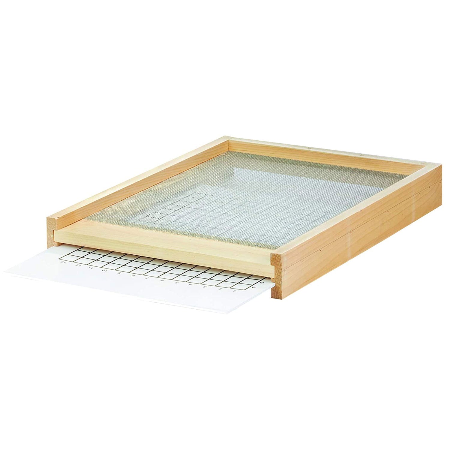 API 10 Frame Compatible Beehive Screened Mite Pest Control Bottom Board, Brown - VMInnovations