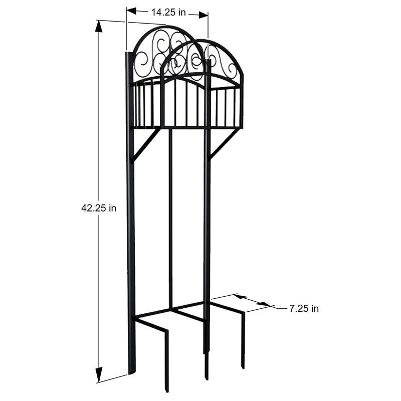 Liberty Garden 5-Prong Gauge Steel Scroll Water Hose Stand with Shelf (Open Box)