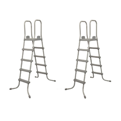 Bestway 52 Inch Steel Above Ground Swimming Pool Ladder No-Slip Steps (2 Pack)
