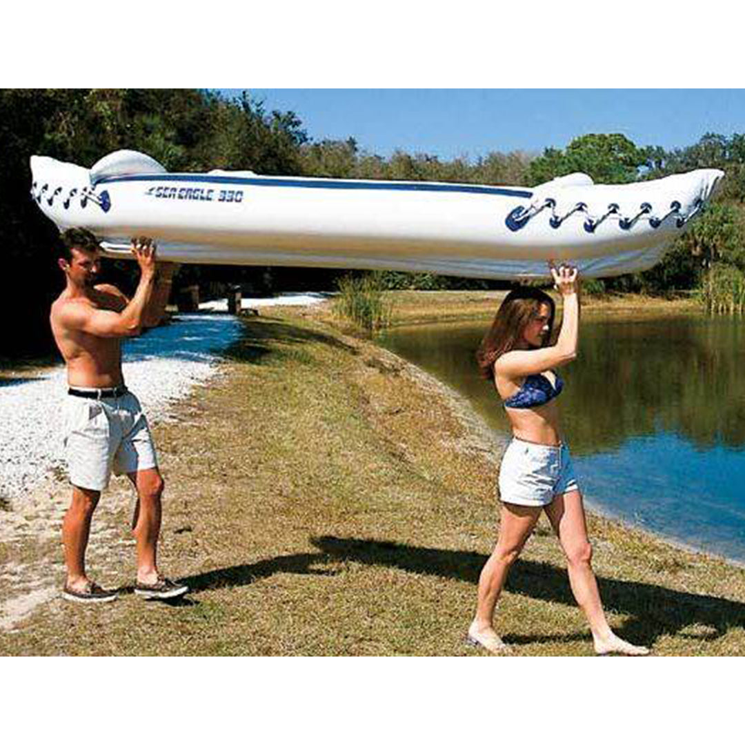 SEA EAGLE 330 Deluxe 2 Person Inflatable Kayak Canoe w/ Paddles (Used)