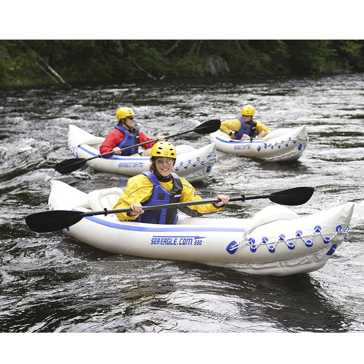 SEA EAGLE 330 Deluxe 2 Person Inflatable Kayak Canoe w/ Paddles (Used)