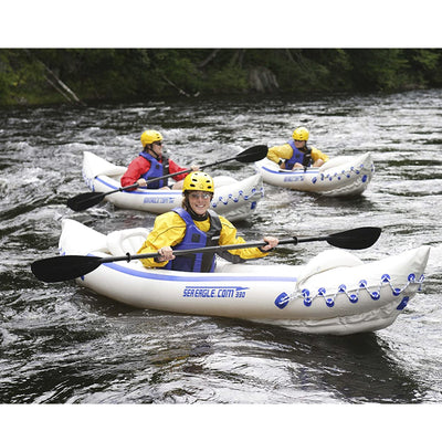 Sea Eagle 330 Deluxe 2 Person Inflatable Sport Kayak Canoe Boat w/ Pump & Oars
