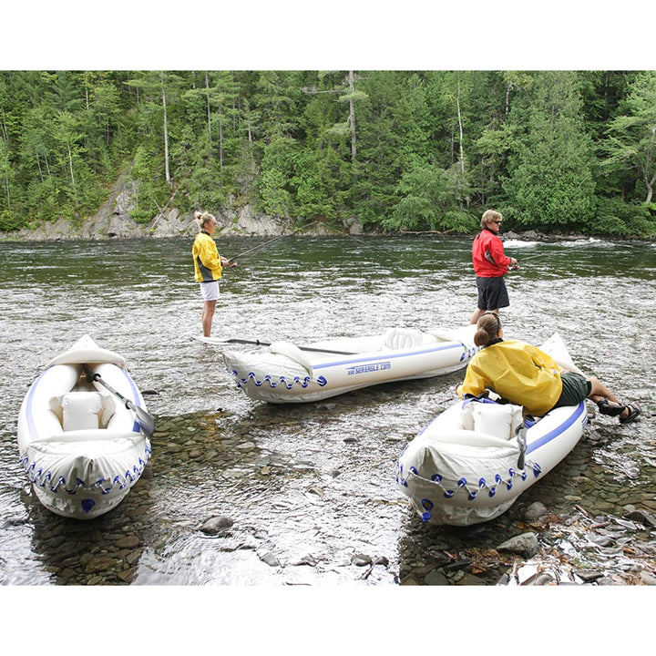 SEA EAGLE 330 Deluxe 2 Person Inflatable Kayak Canoe w/ Paddles (Used)