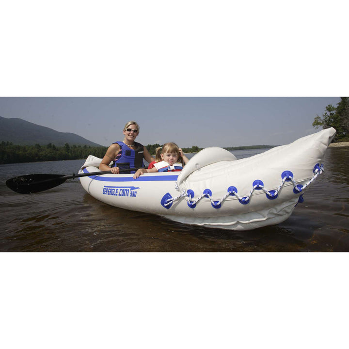 SEA EAGLE 330 Deluxe 2 Person Inflatable Kayak Canoe w/ Paddles (Used)