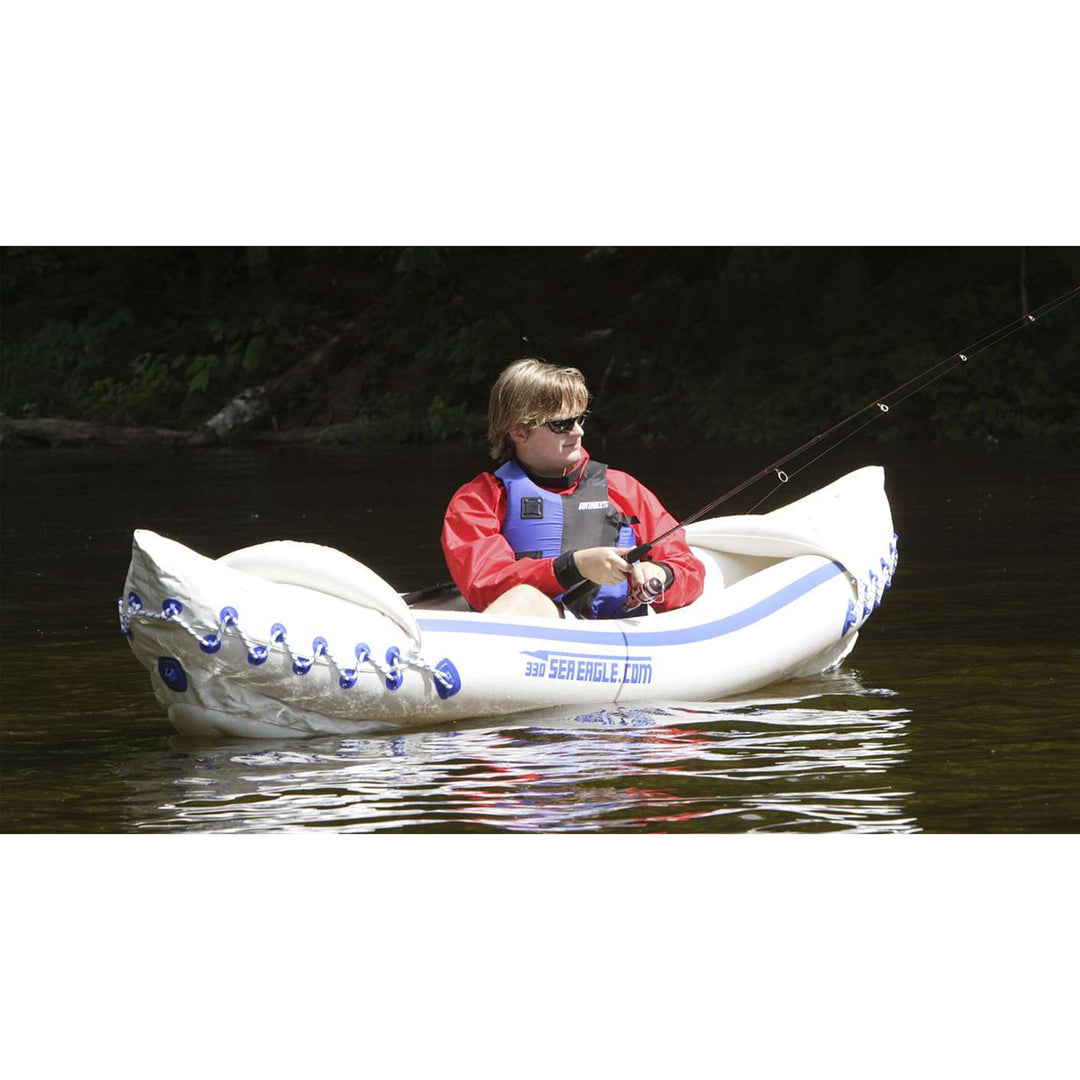 SEA EAGLE 330 Deluxe 2 Person Inflatable Kayak Canoe w/ Paddles (Used)
