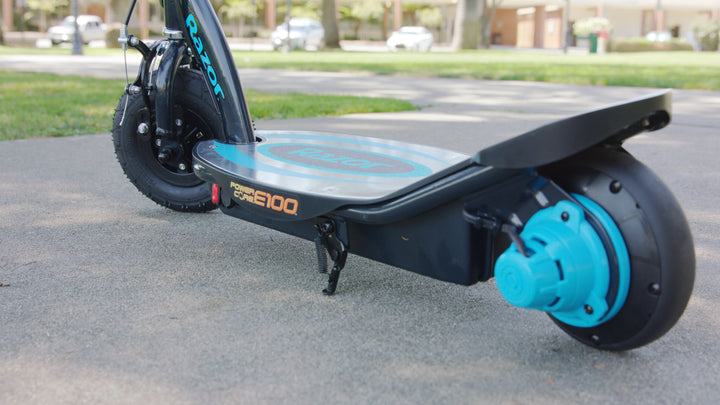 E100 Electric Scooter with Aluminum Deck and Hand Brake, Blue (Used)