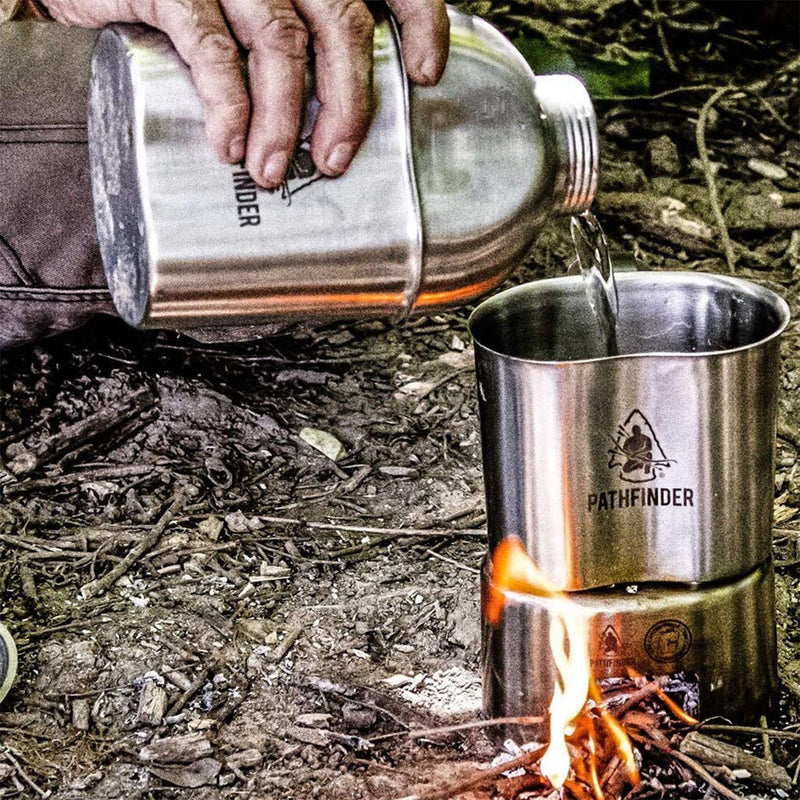 Self Reliance Outfitters Pathfinder Stainless Steel Camping Canteen Cooking Set