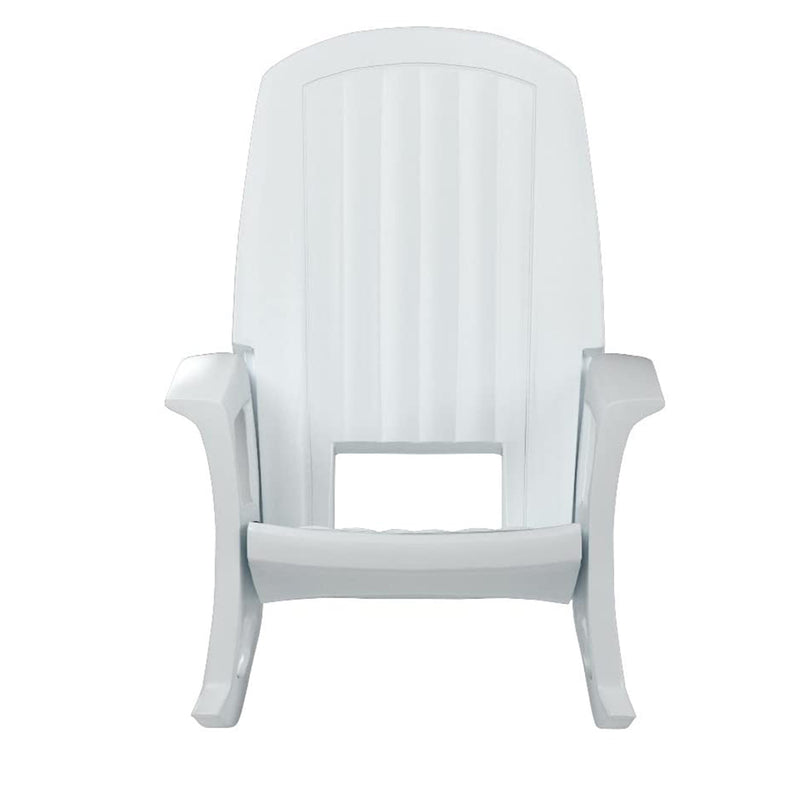 Semco Rockaway Heavy Duty All Weather Outdoor Rocking Chair, White (2 Pack)