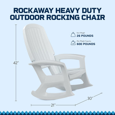 Semco Plastics SEMS Recycled Plastic Resin Patio Rocking Chair, White (Used)