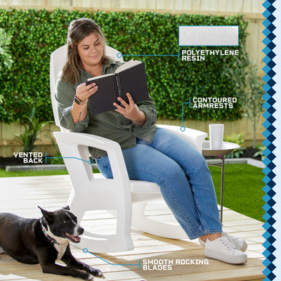 Semco Plastics SEMS Recycled Plastic Resin Outdoor Patio Rocking Chair (Damaged)