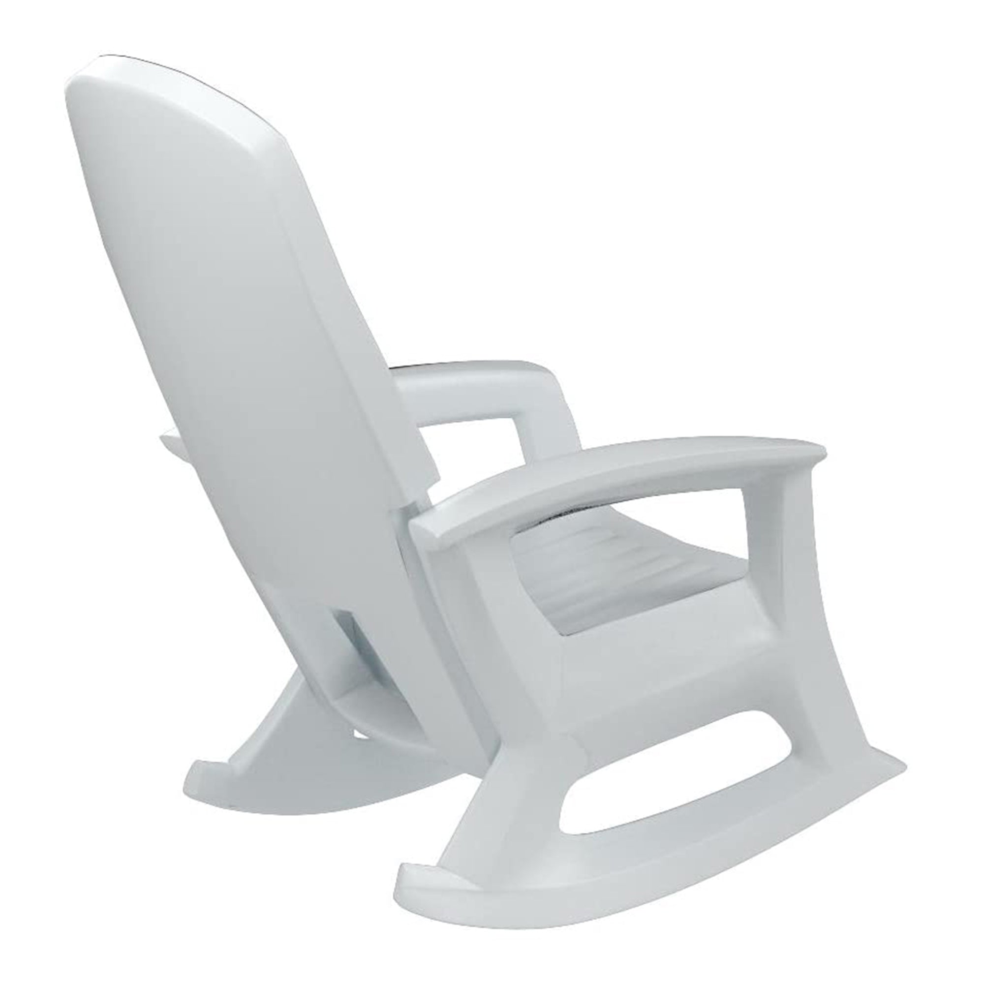 Semco Plastics SEMS Recycled Plastic Resin Patio Rocking Chair, White (Used) - VMInnovations