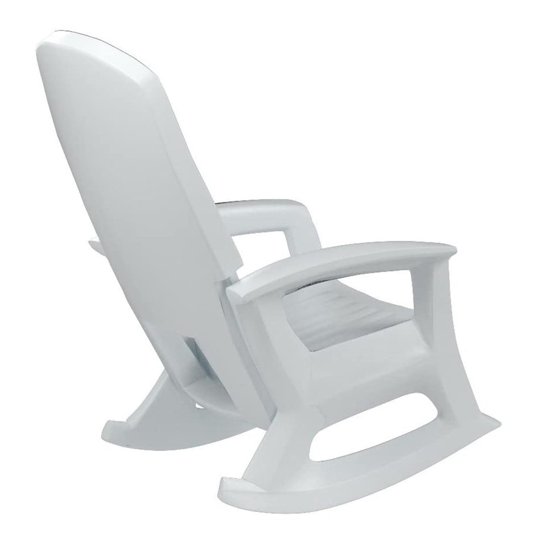 Semco Plastics SEMS Recycled Plastic Resin Patio Rocking Chair, White (Used) - VMInnovations