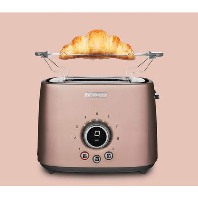 Sencor STS 6055RS Electric Wide 2 Slice High Lift Toaster w/ Rack, Metallic Pink