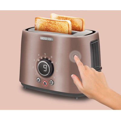 Sencor STS 6055RS Electric Wide 2 Slice High Lift Toaster w/ Rack, Metallic Pink