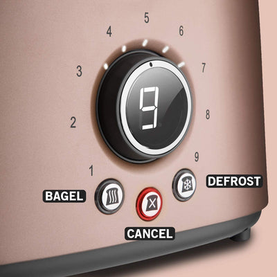 Sencor STS 6055RS Electric Wide 2 Slice High Lift Toaster w/ Rack, Metallic Pink