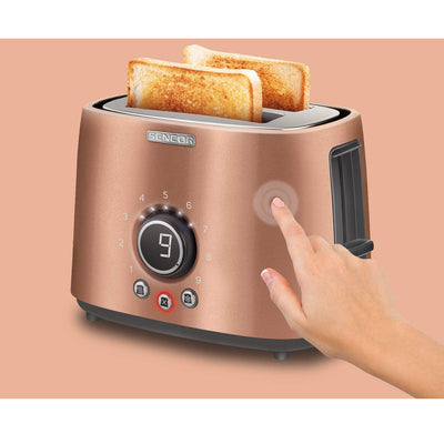 Sencor STS 6056GD Electric Wide 2 Slice High Lift Toaster with Rack, Rose Gold