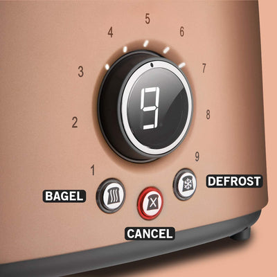 Sencor STS 6056GD Electric Wide 2 Slice High Lift Toaster with Rack, Rose Gold