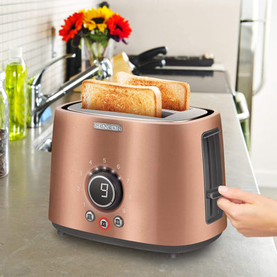 Sencor STS 6056GD Electric Wide 2 Slice High Lift Toaster with Rack, Rose Gold