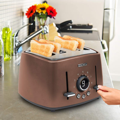 Sencor STS 6076GD Electric Wide 4 Slice High Lift Toaster w/ Cooling Rack, Gold