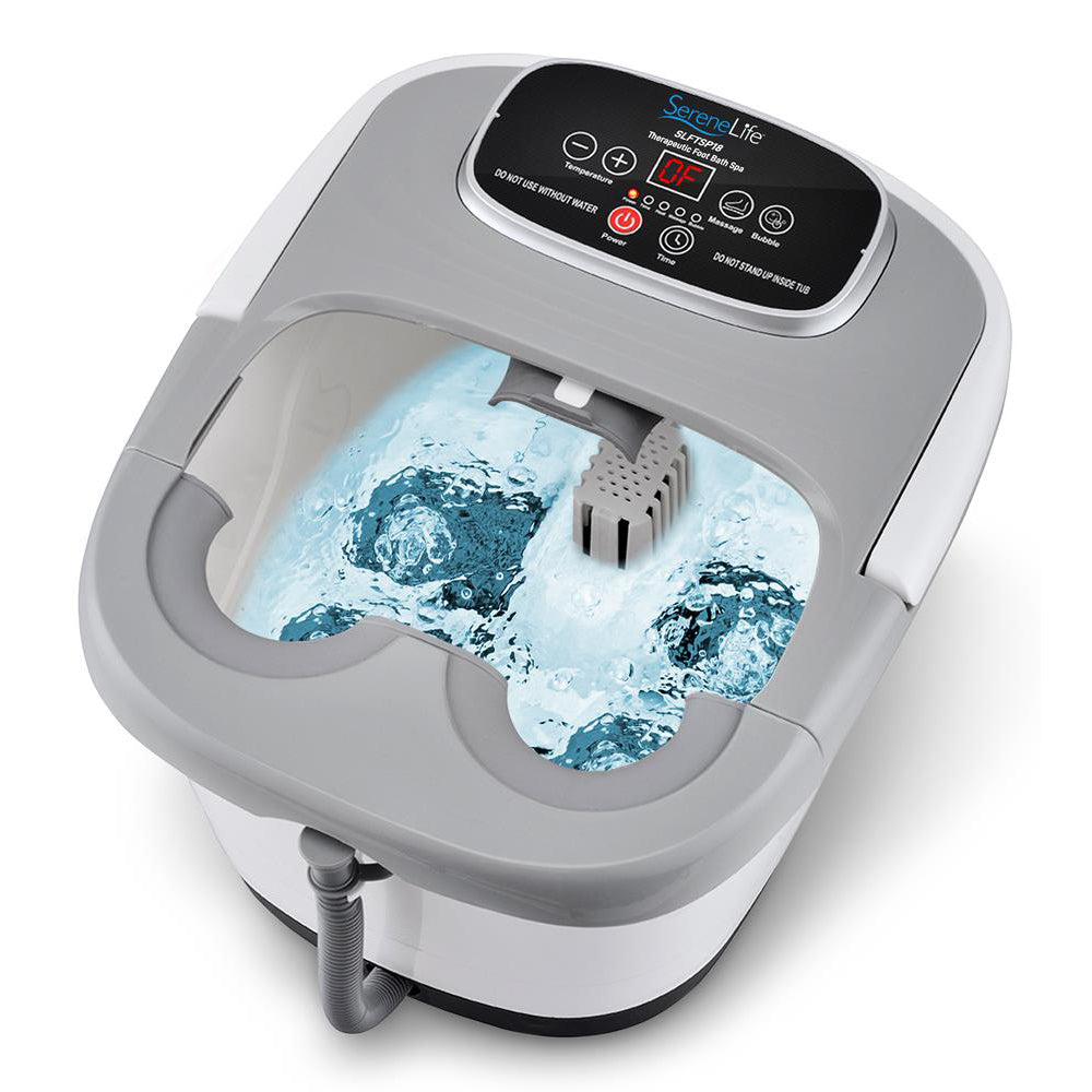 SereneLife Hydrotherapy Heated Shiatsu Foot Massage Spa Bath for Home (Open Box)