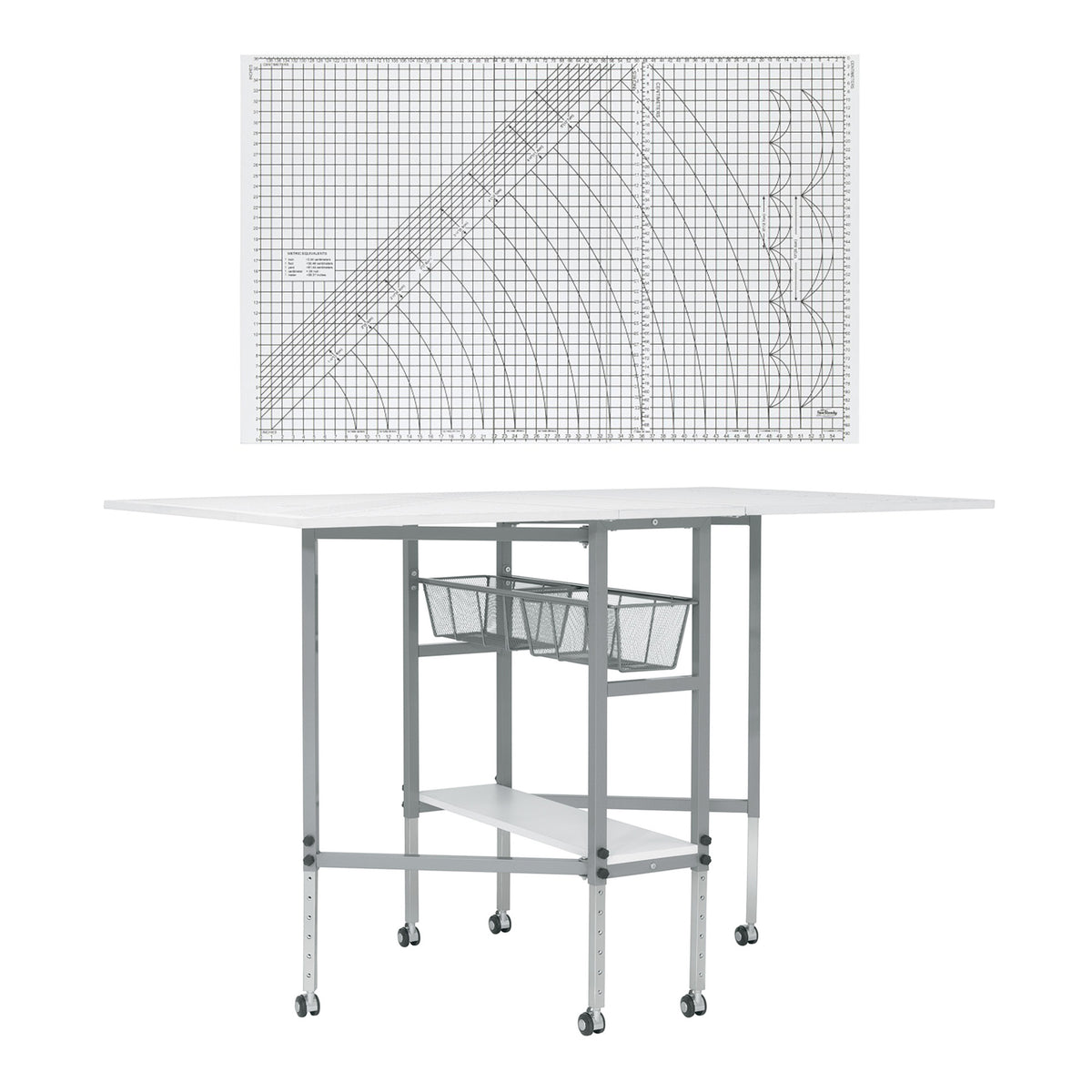 Sew Ready Foldable Hobby and Cutting Grid Table with Storage for Arts and Crafts