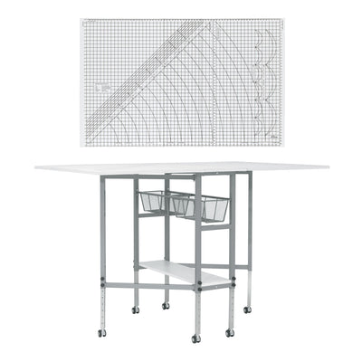 Sew Ready Foldable Hobby and Cutting Grid Table with Storage for Arts and Crafts