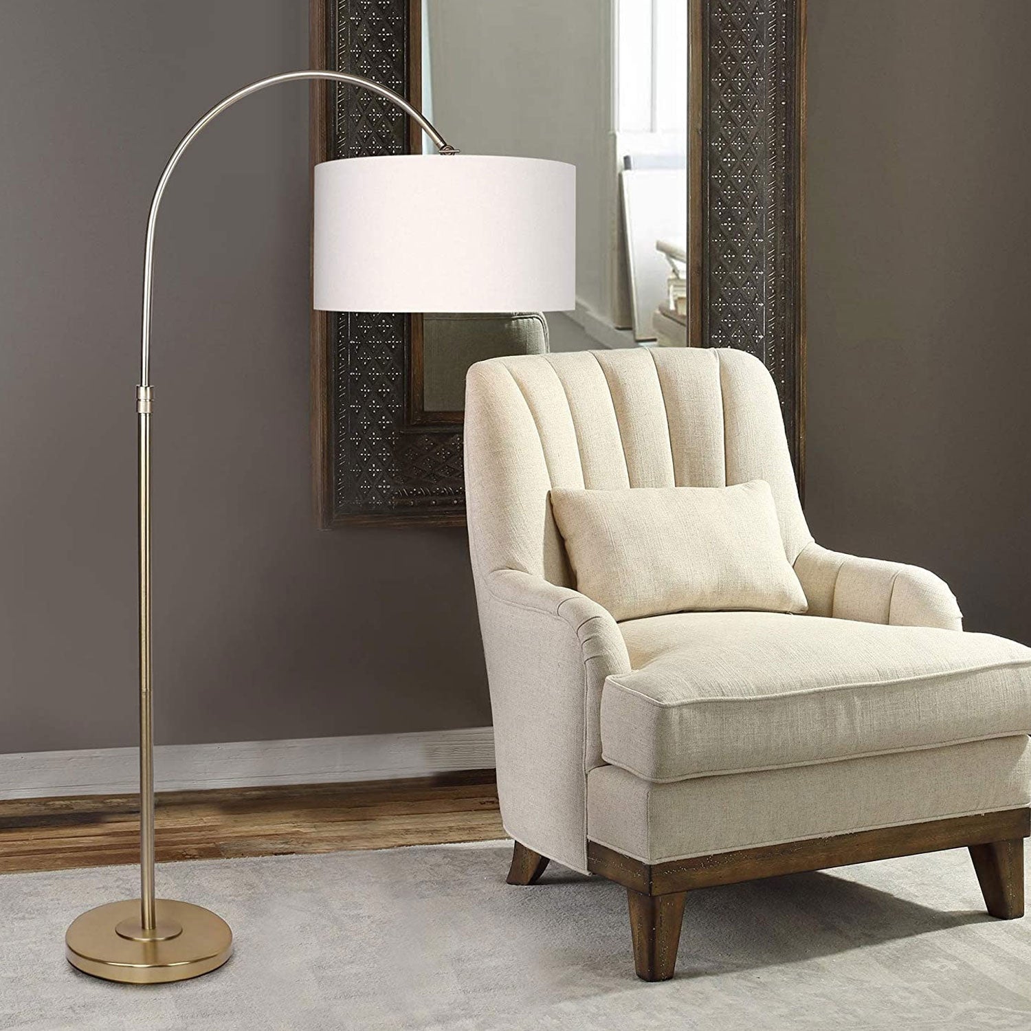 Grandview Gallery 63.5" Tall 100W Glam Arc Floor Lamp, Gold Plated (Open Box) - VMInnovations