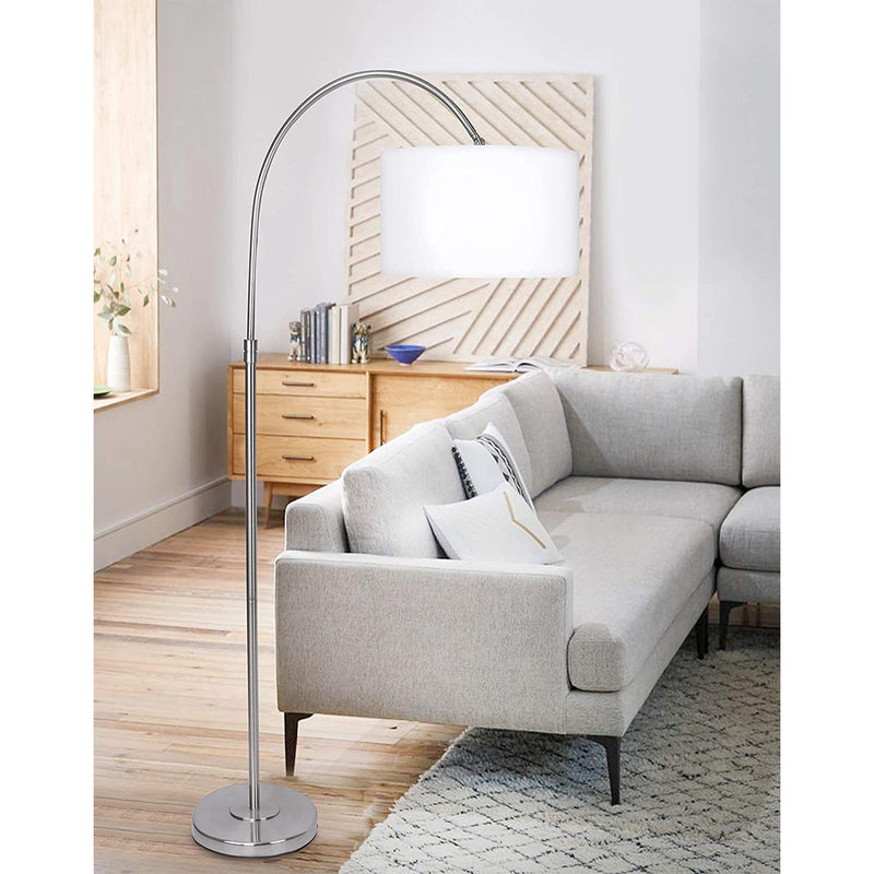 Grandview Gallery 63.5" Tall Modern Arc Floor Lamp, Brushed Nickel (Open Box)