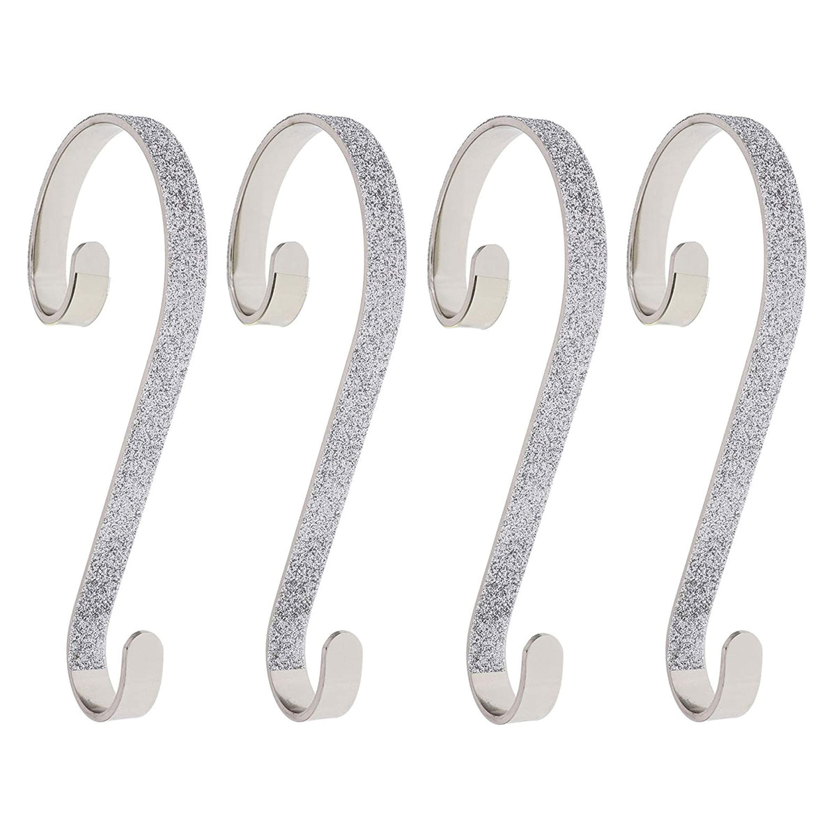 Haute Decor Stocking Scrolls Holiday Stocking Hanger, Silver, 4 Pack (Open Box)