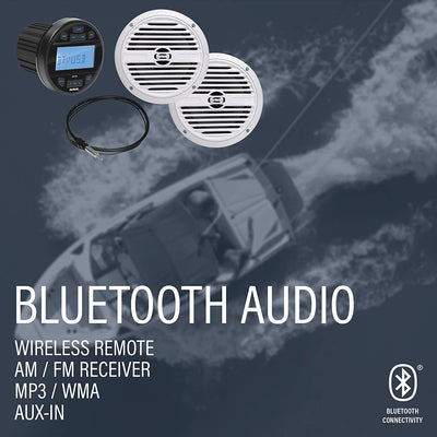 SOUNDSTORM Marine Grade 60W Bluetooth Audio Receiver and 7.5" 2 Way Speakers