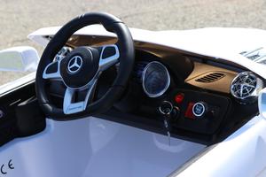 First Drive Mercedes Benz SL Kids Electric Ride On Car w/ Remote Control, White