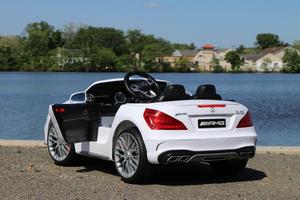 First Drive Mercedes Benz SL Kids Electric Ride On Car w/ Remote Control, White