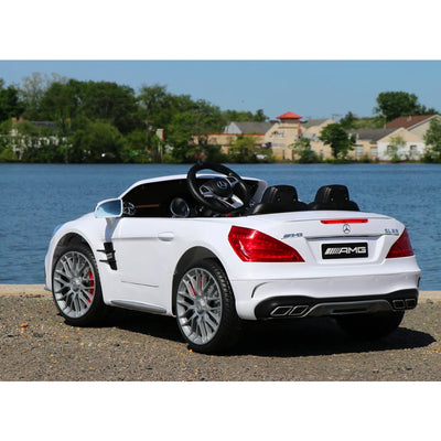 First Drive Mercedes Benz SL Kids Electric Ride On Car w/ Remote Control, White