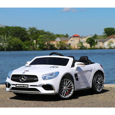 First Drive Mercedes Benz SL Kids Electric Ride On Car w/ Remote Control, White