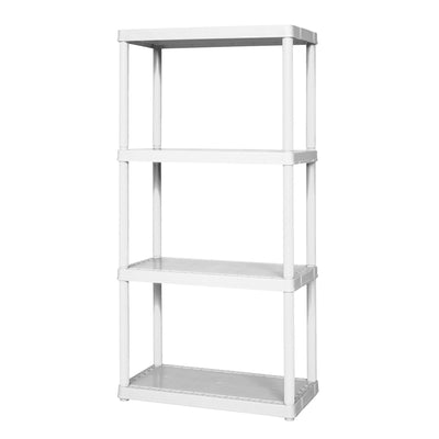 Gracious Living Light Duty Solid Plastic Shelving Unit, White (Open Box)(3 Pack)