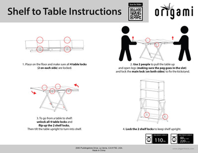 Origami 2in1 Multifunctional Wooden Display Storage Shelf To Table Unit (Used)