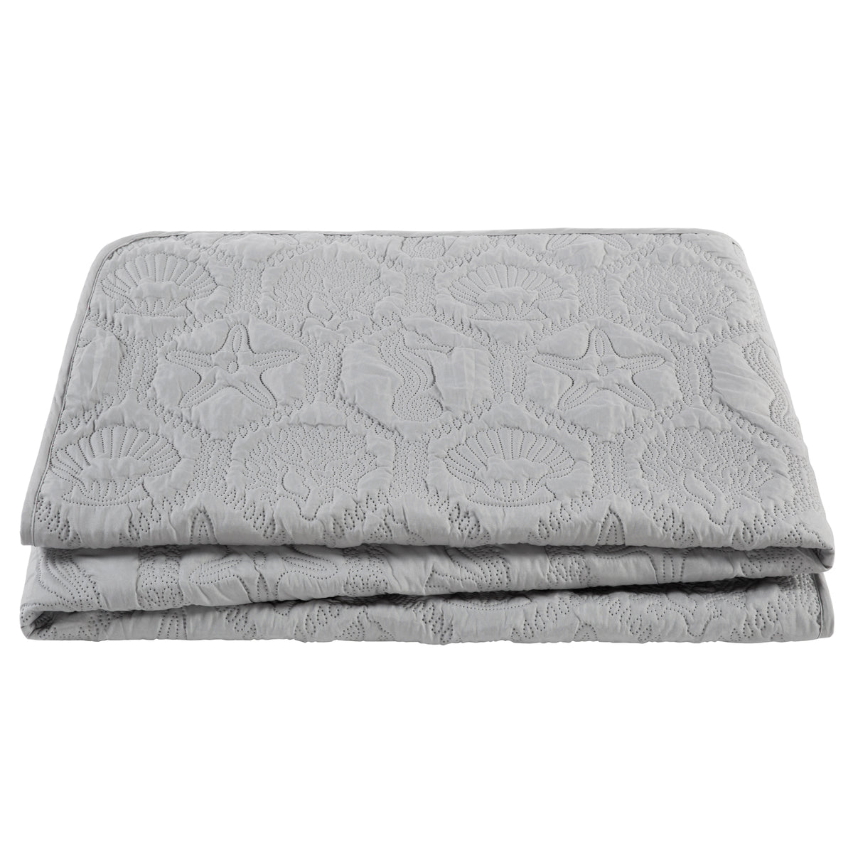 VCNY Home Shore Gray 3 Piece Bed Quilt and 2 Pillow Shams Set, King (Open Box)